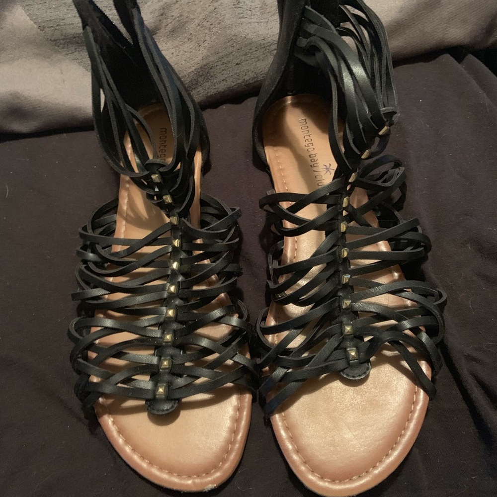 Black gladiator sandals